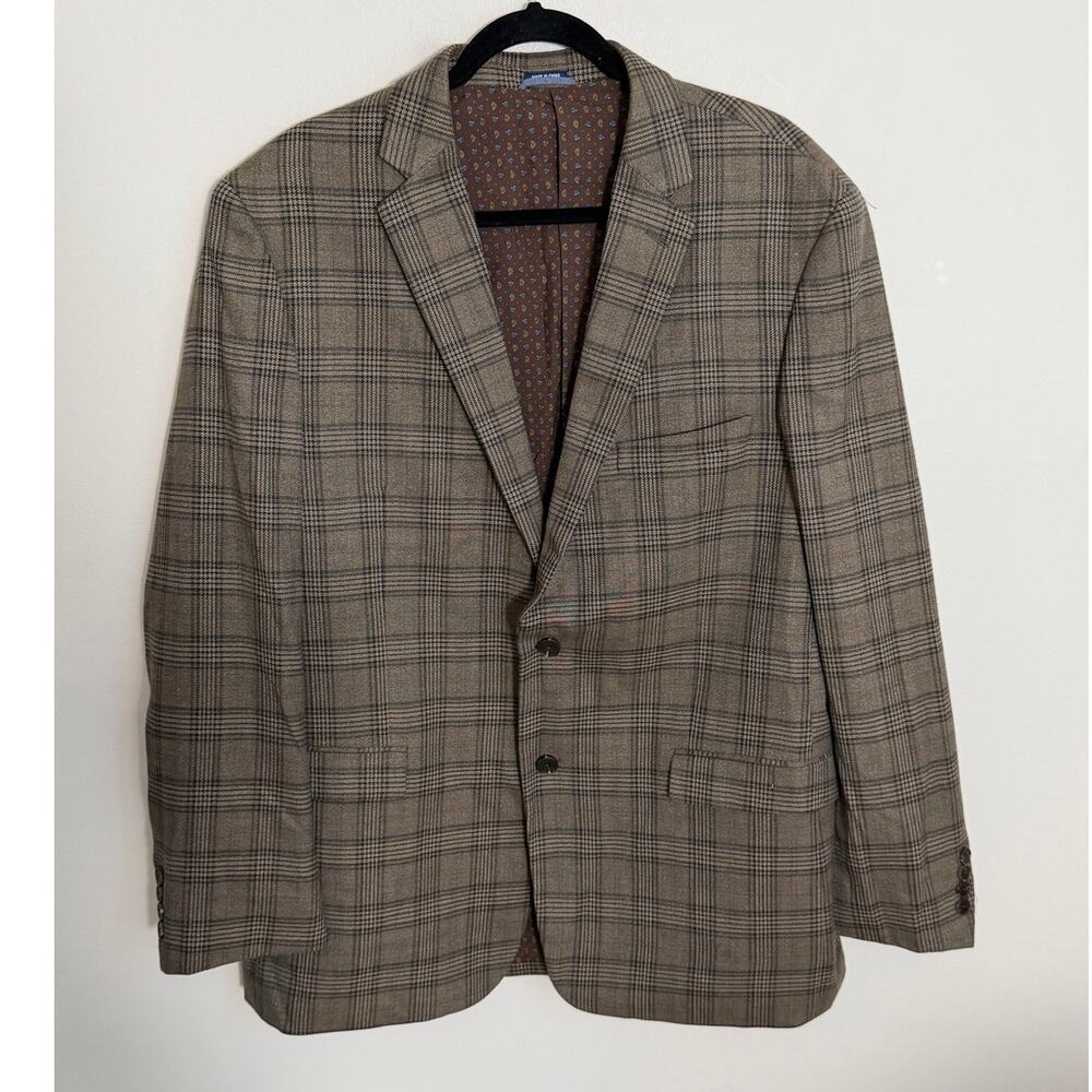 Crown & Ivy Men's Brown Plaid Blazer size 46L